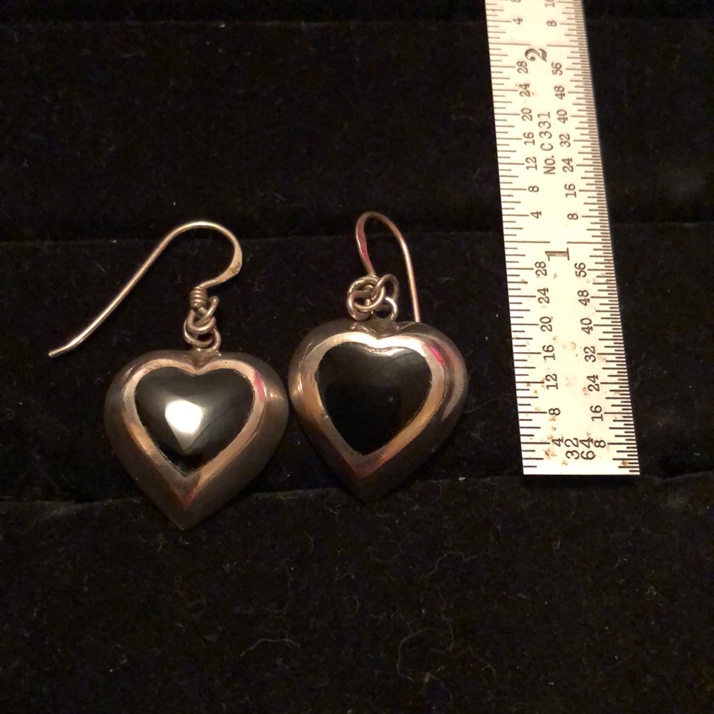 Sterling Silver Heart/Enamel Earrings - Picture 4 of 7